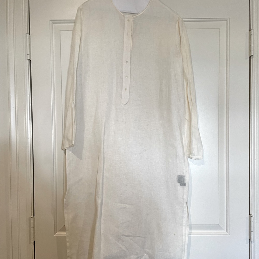 Ivory silk Loro Piana caftan dress